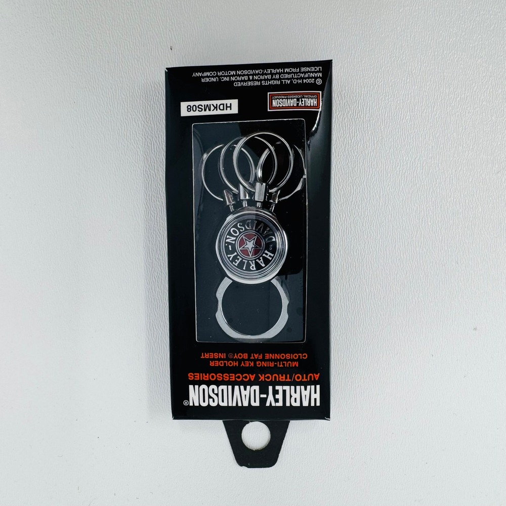 Vintage Harley-Davidson Multi-Ring Key Holder Cloisonne Fat Boy Insert - New